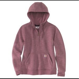 Carhartt Ladies Midweight Half Zip Sweatshirt in Amethyst Smoke Space